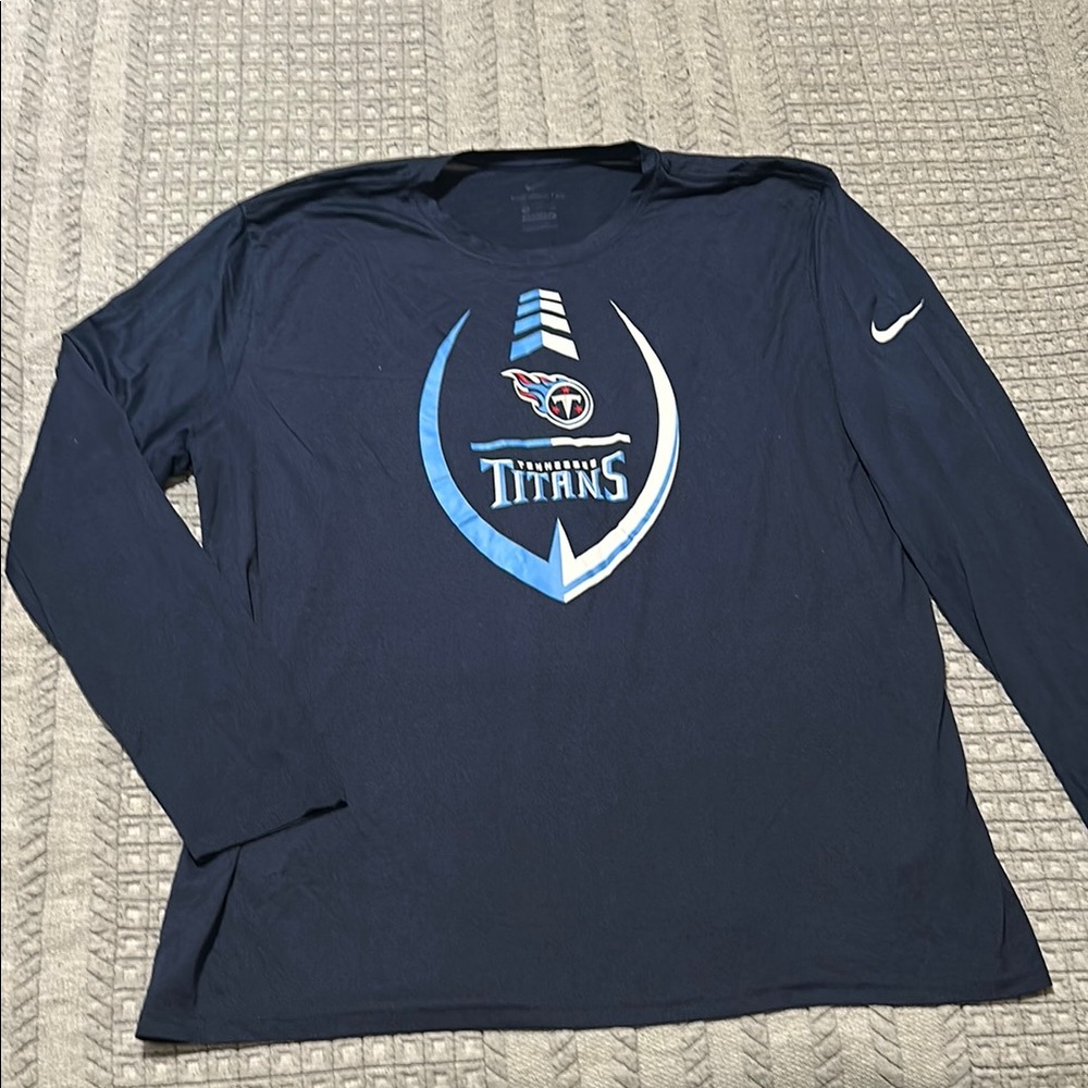 Nike Tennessee Titans Long Sleeve dry-fit Shirt - Navy Blue XXL
